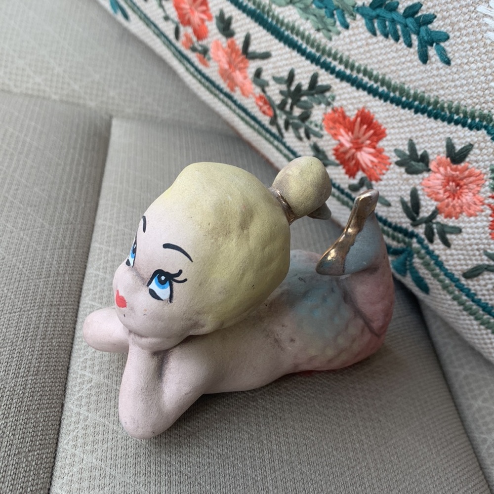 Vintage Kitschy ceramic Mermaid ANTIQUE